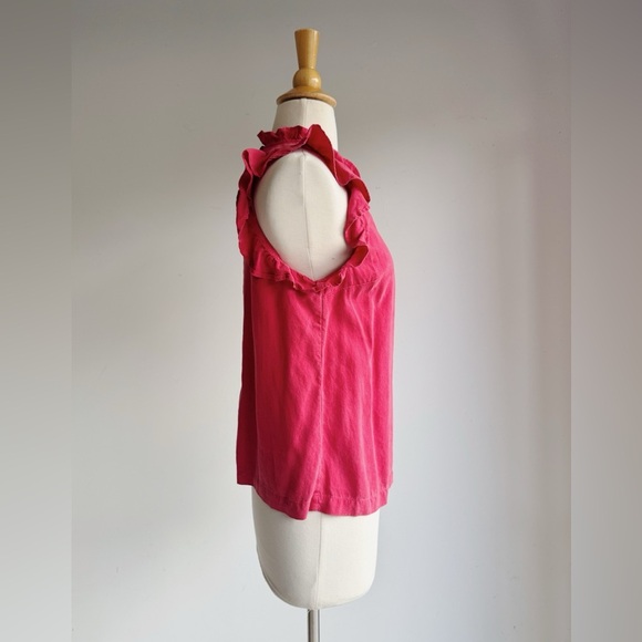 CLOTH & STONE Red Ruffled Tank XS - Picture 2 of 6